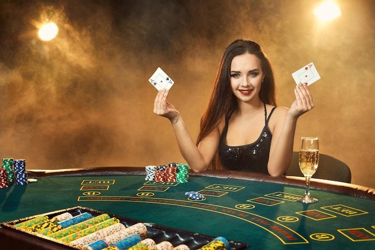 Studio live-dealer dengan blackjack dan roulette di bromo777